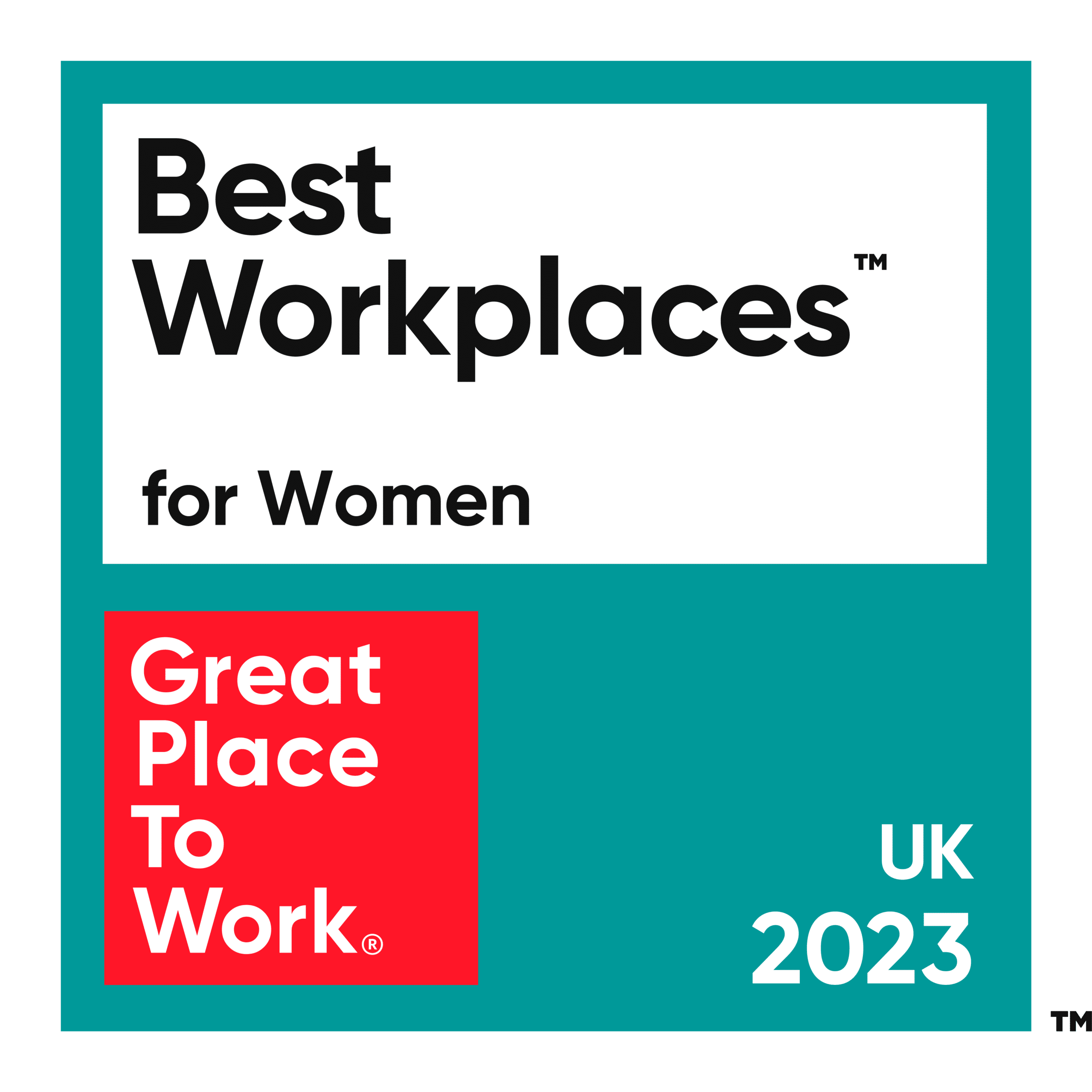 2023 Great place to work, Best Workplaces for Women banner