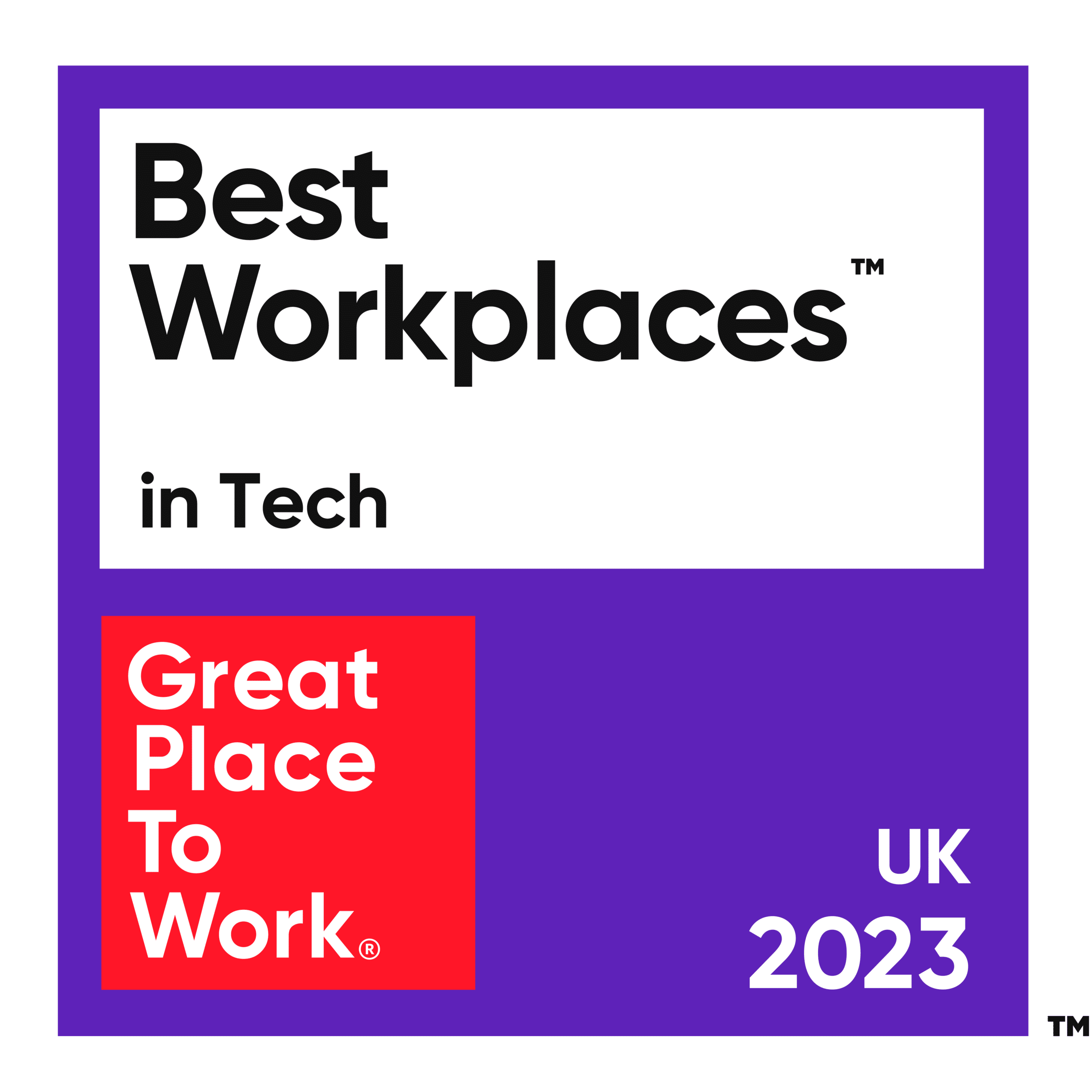 2023 Great place to work, Best Workplaces in Tech banner
