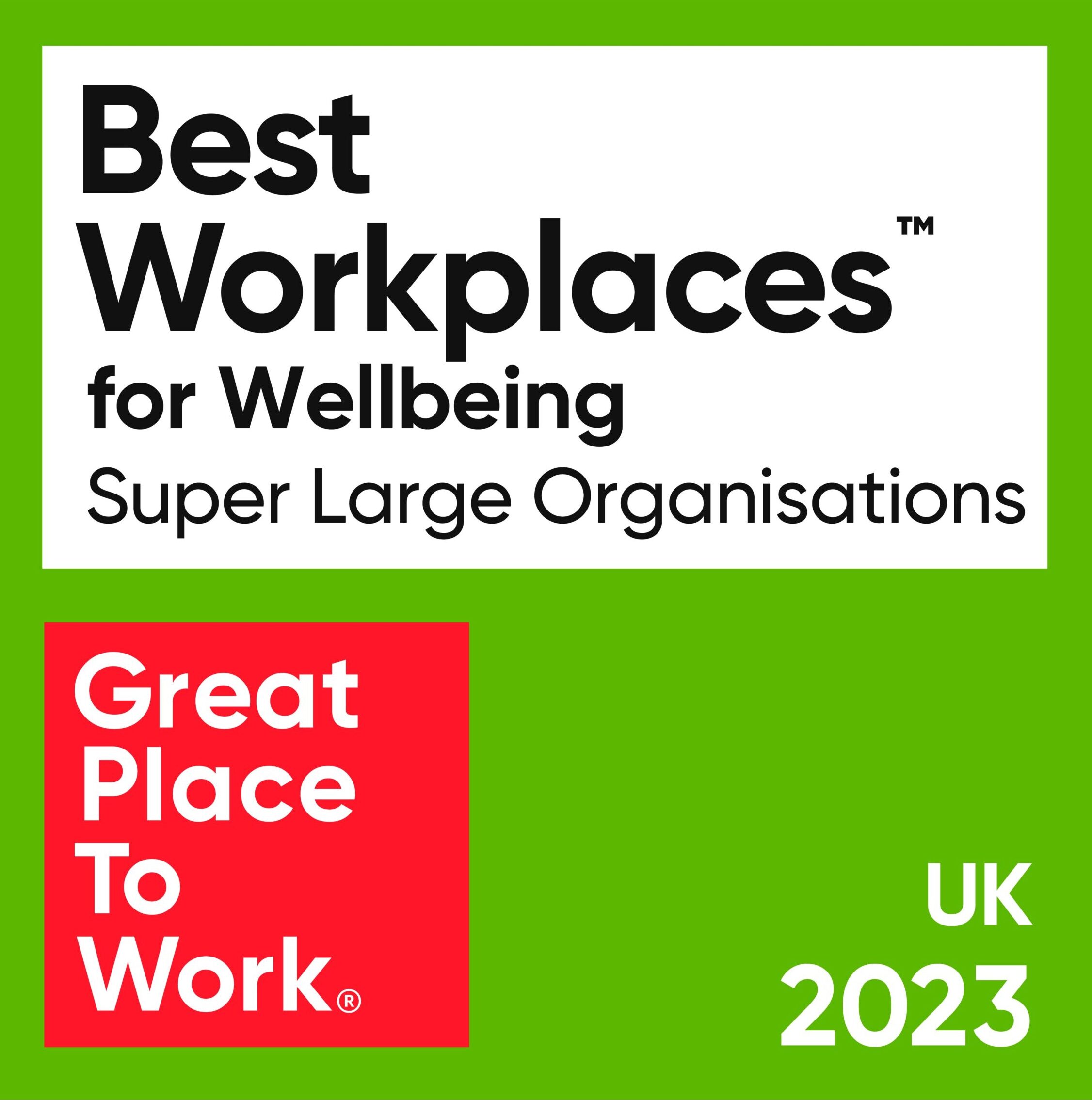 2023 Great place to work for wellbeing banner