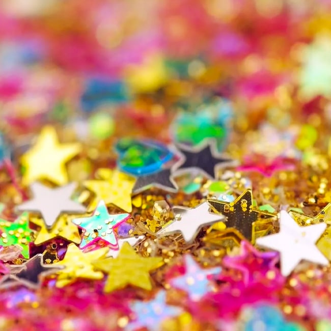 Pile of shiny star sequins