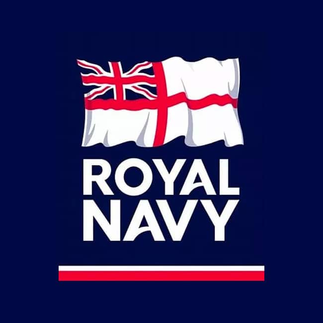 Royal Navy flag on a blue background