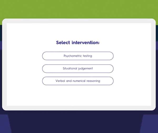 Video screenshot - select intervention
